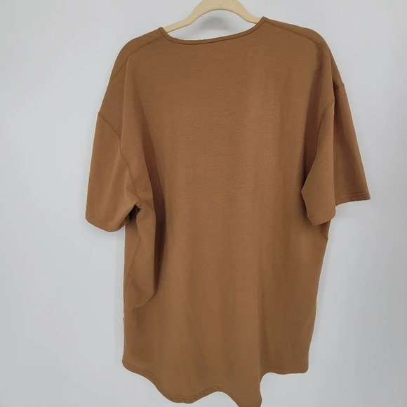 Bylt Lux Drop Cut T Shirt Mens Curved hem XXL Beige Short Sleeve - Picture 2 of 5